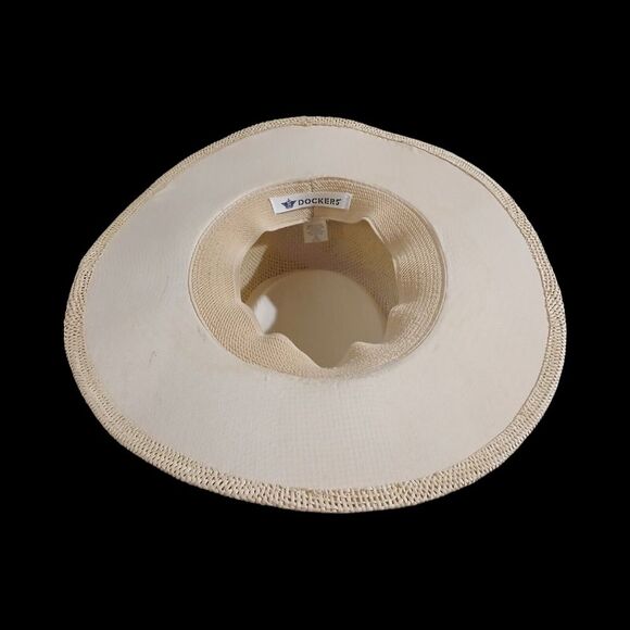 Men's Dockers Straw Gambler Hat with Anchor Print Band,  Brim Hat - Picture 4 of 4